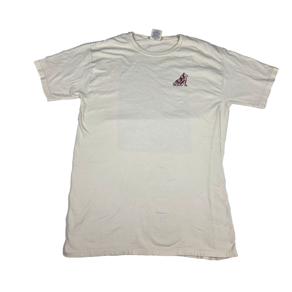 Texas A&M Aggies Comfort Wash T-Shirt Men's M White Reveille Mascot‎ NCAA